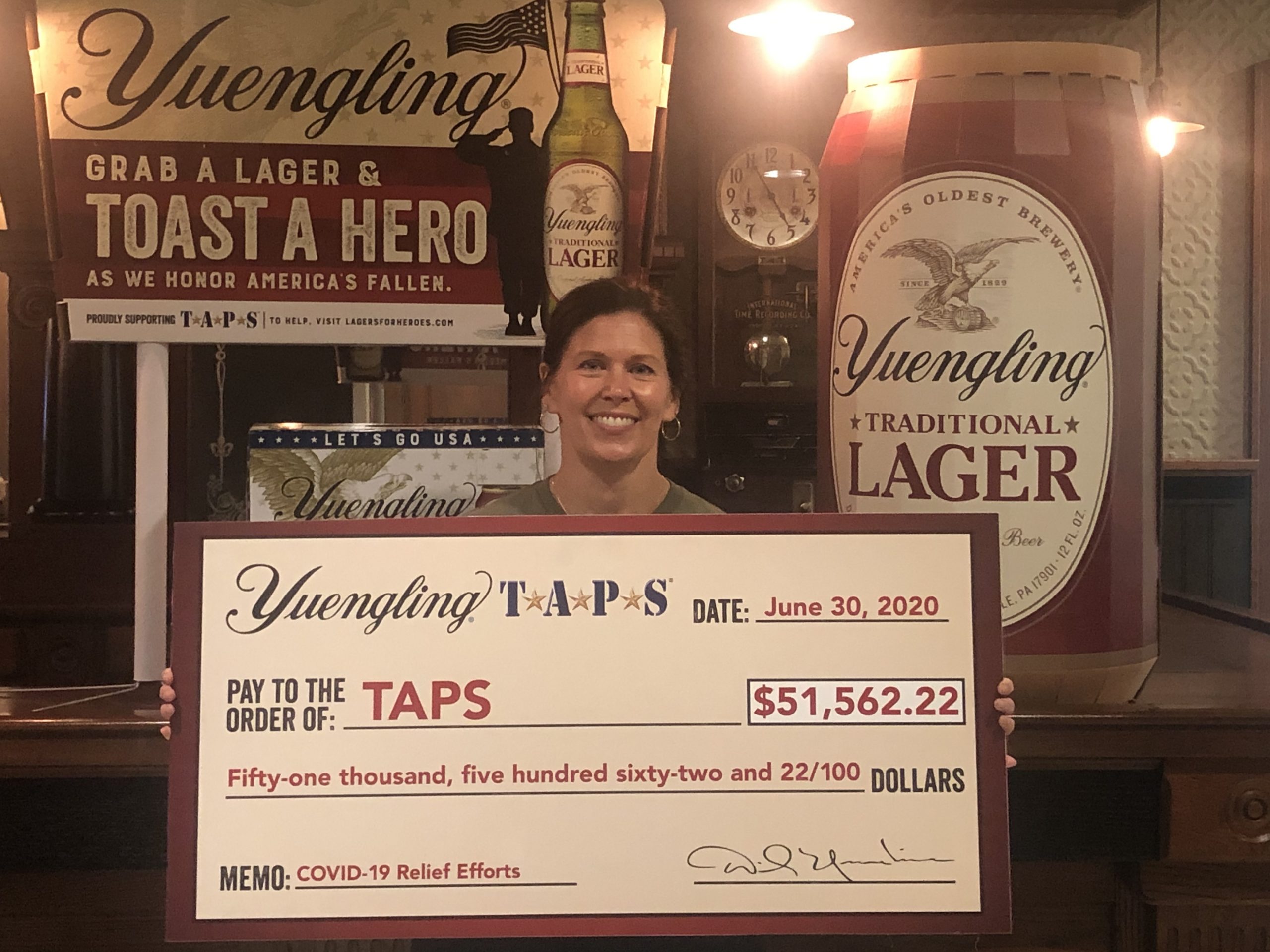 Yuengling Virtually Donates Over $50,000 to TAPS for COVID-19 relief, Ahead of July 4